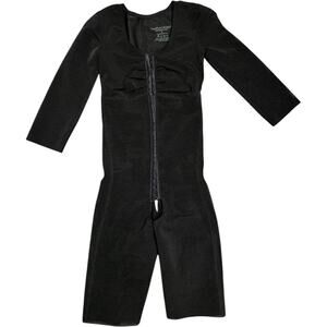 NWOT $198 Black Clear Point Medical Above The Knee Bodysuit #830 Faja Post-Op S